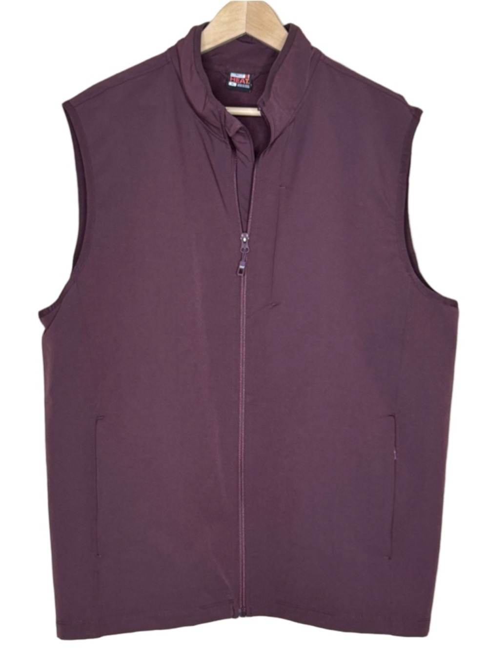 32 Degrees Men's Sleeveless Zip Vest in Deep Burgundy size XL
